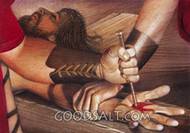 Jesus nails to cross
